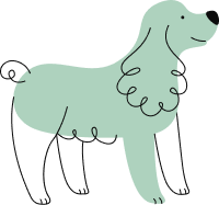 Green dog decoration